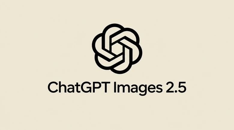 The OpenAI knot mark in black, centred on a cream background, with the words ChatGPT Images 2.5 beneath it