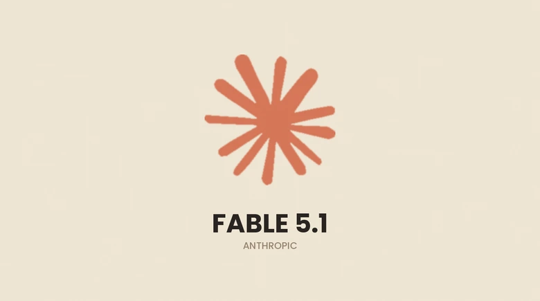 The Claude sunburst mark, centred on a cream background, with the words FABLE 5.1 beneath it